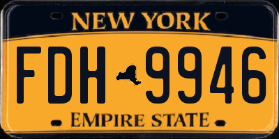 NY license plate FDH9946