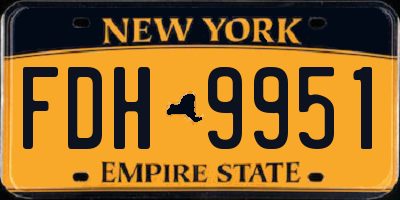 NY license plate FDH9951