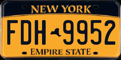 NY license plate FDH9952