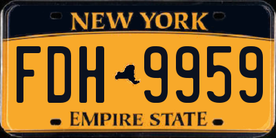 NY license plate FDH9959