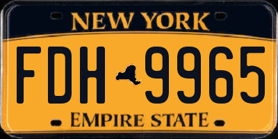 NY license plate FDH9965