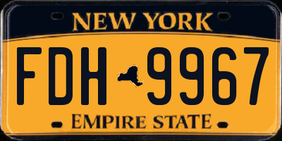 NY license plate FDH9967