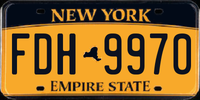NY license plate FDH9970