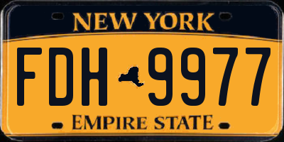 NY license plate FDH9977