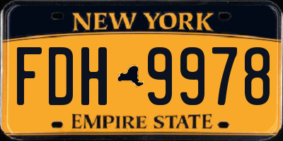 NY license plate FDH9978