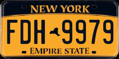 NY license plate FDH9979