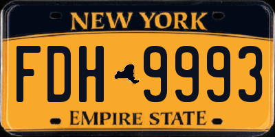 NY license plate FDH9993