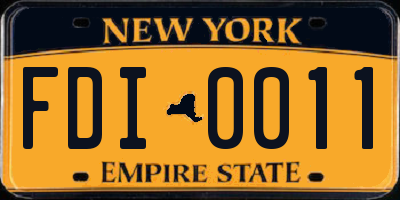 NY license plate FDI0011