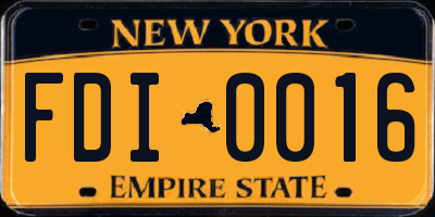 NY license plate FDI0016