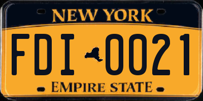 NY license plate FDI0021