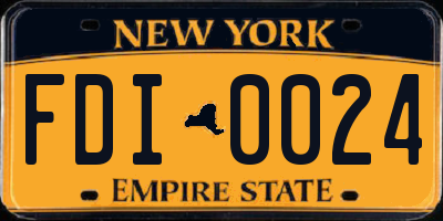 NY license plate FDI0024
