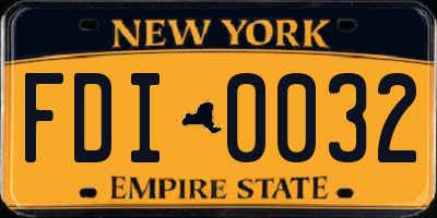 NY license plate FDI0032