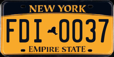 NY license plate FDI0037