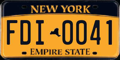 NY license plate FDI0041