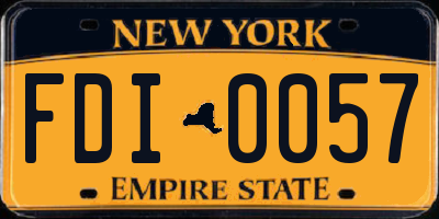 NY license plate FDI0057