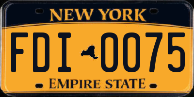 NY license plate FDI0075