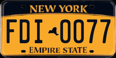 NY license plate FDI0077