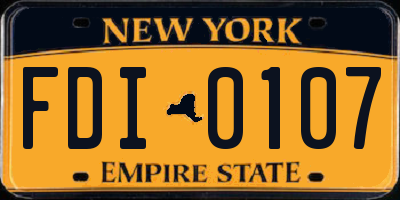 NY license plate FDI0107