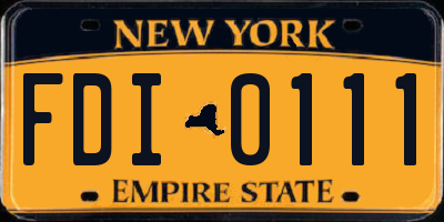 NY license plate FDI0111
