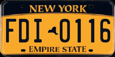 NY license plate FDI0116