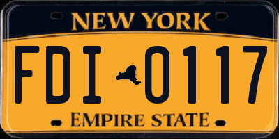 NY license plate FDI0117