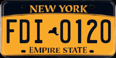NY license plate FDI0120