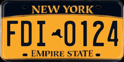 NY license plate FDI0124