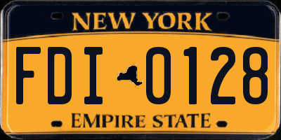 NY license plate FDI0128