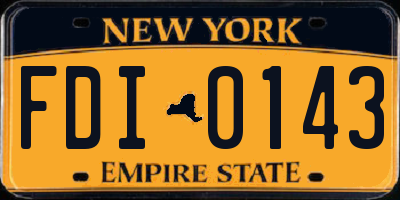 NY license plate FDI0143