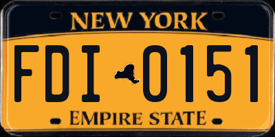NY license plate FDI0151