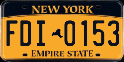 NY license plate FDI0153