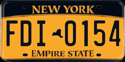 NY license plate FDI0154