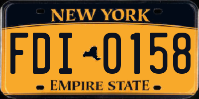 NY license plate FDI0158