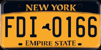 NY license plate FDI0166