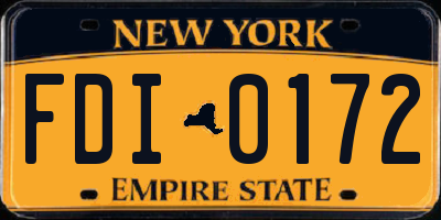 NY license plate FDI0172