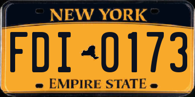 NY license plate FDI0173