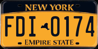 NY license plate FDI0174