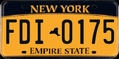 NY license plate FDI0175