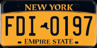 NY license plate FDI0197