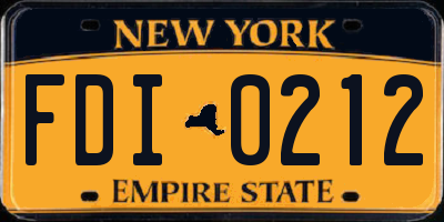 NY license plate FDI0212