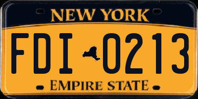 NY license plate FDI0213