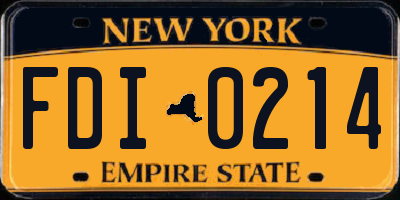 NY license plate FDI0214