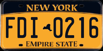 NY license plate FDI0216