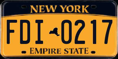NY license plate FDI0217