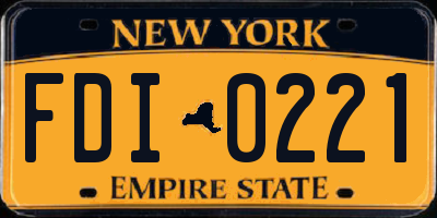 NY license plate FDI0221