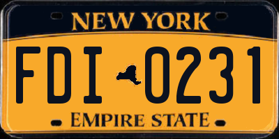 NY license plate FDI0231