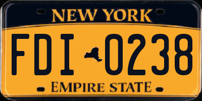 NY license plate FDI0238