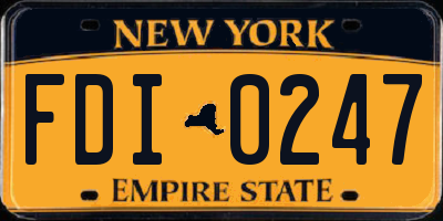 NY license plate FDI0247