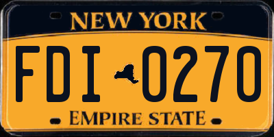 NY license plate FDI0270