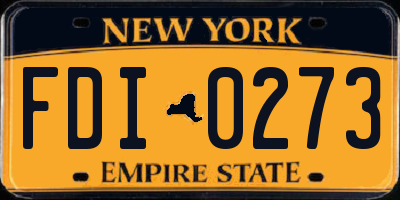 NY license plate FDI0273